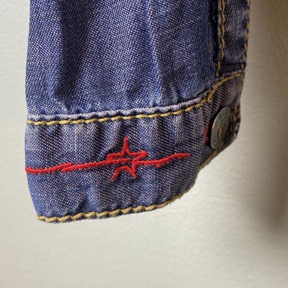 Ryan Michael Women's SLIM WEATHERED PIGMENT DYEING Denim Jean Jacket L1582DK - Picture 6 of 12